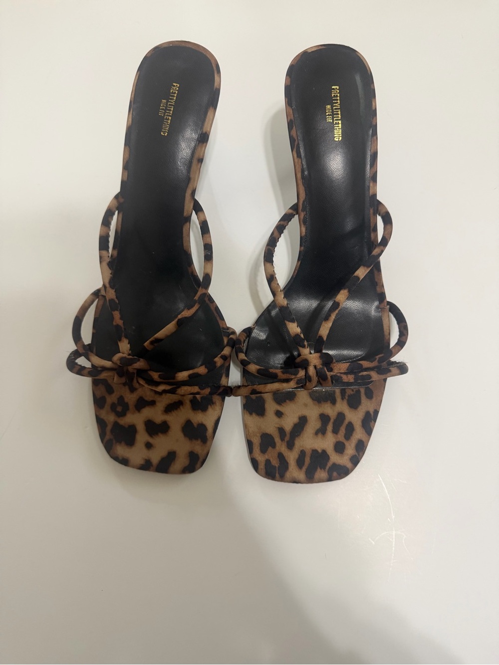 Leopard Print Strappy Kitten Heels